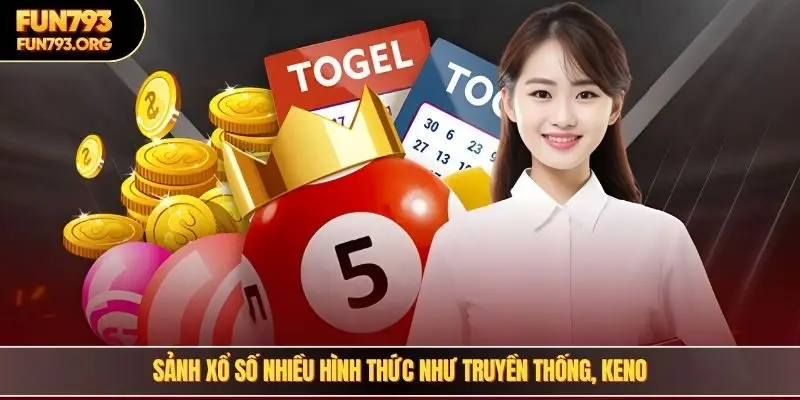 Sảnh xổ số nhiều hình thức như truyền thống, Keno